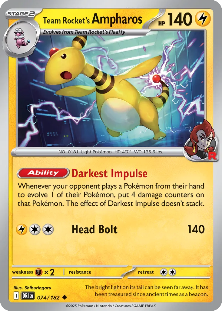 Team Rocket's Ampharos #74