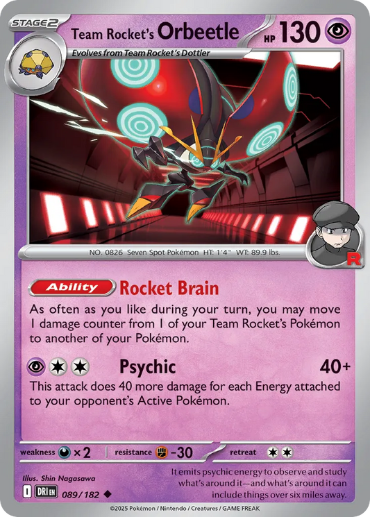 Team Rocket's Orbeetle [Reverse Holo] #89