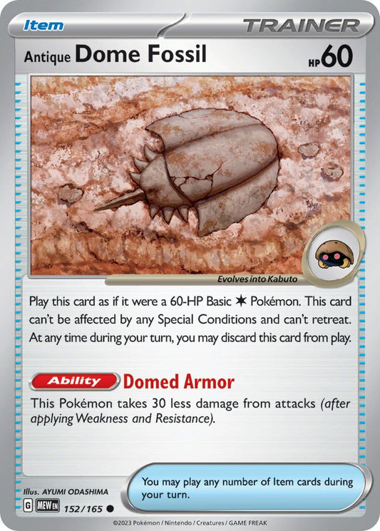 Antique Dome Fossil [Reverse Holo] #152
